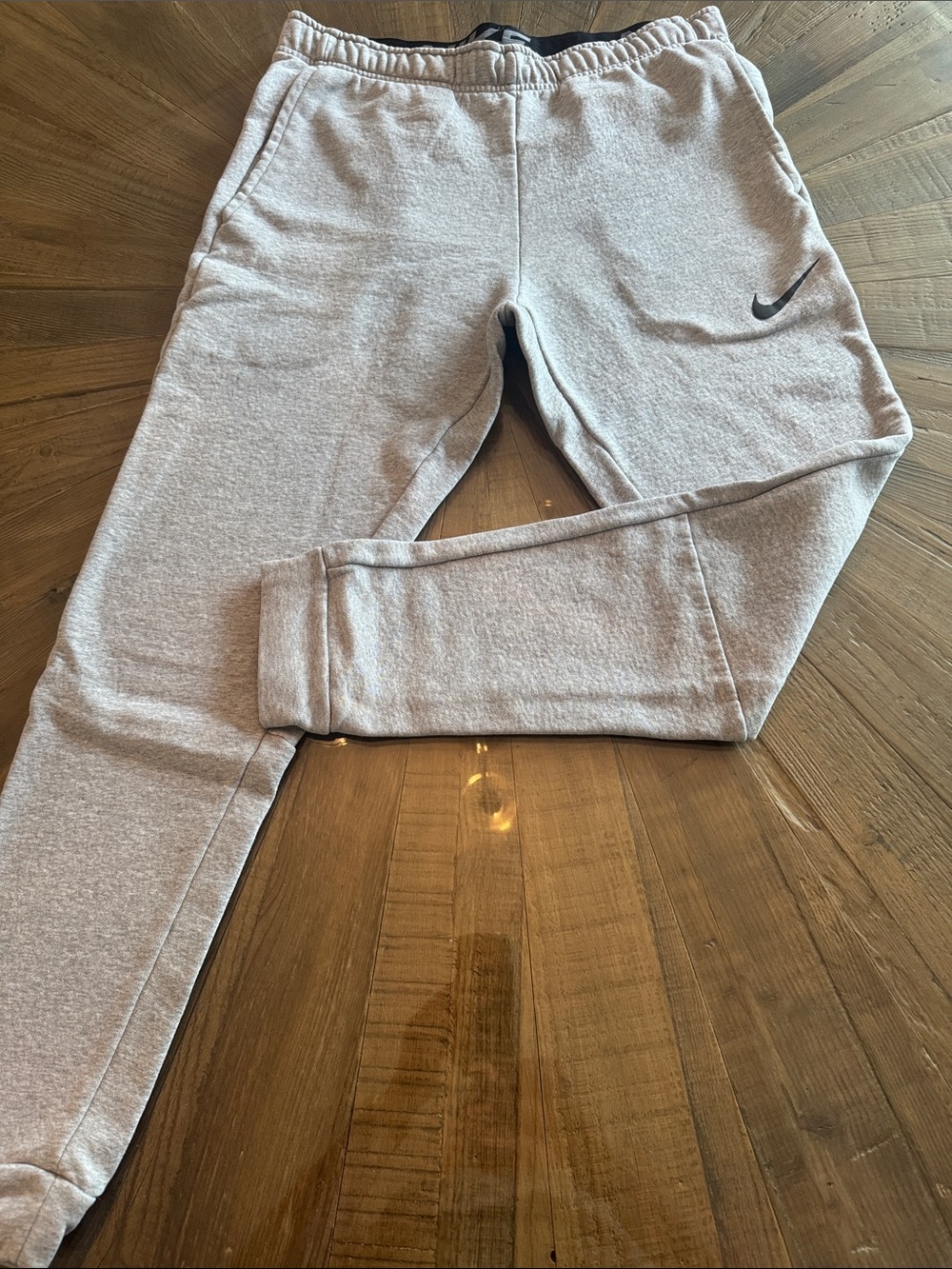 Nike Light Gray Jogger Sweatpants with Black Swoosh